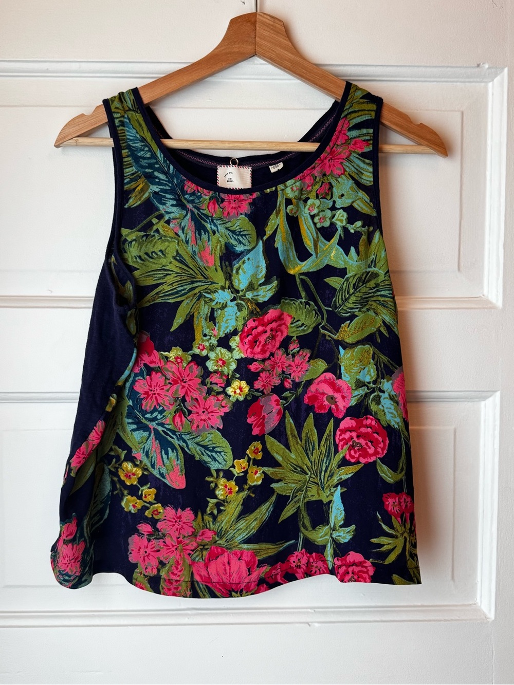 Anthropologie Postmark Tropical leafy floral tank top - size small